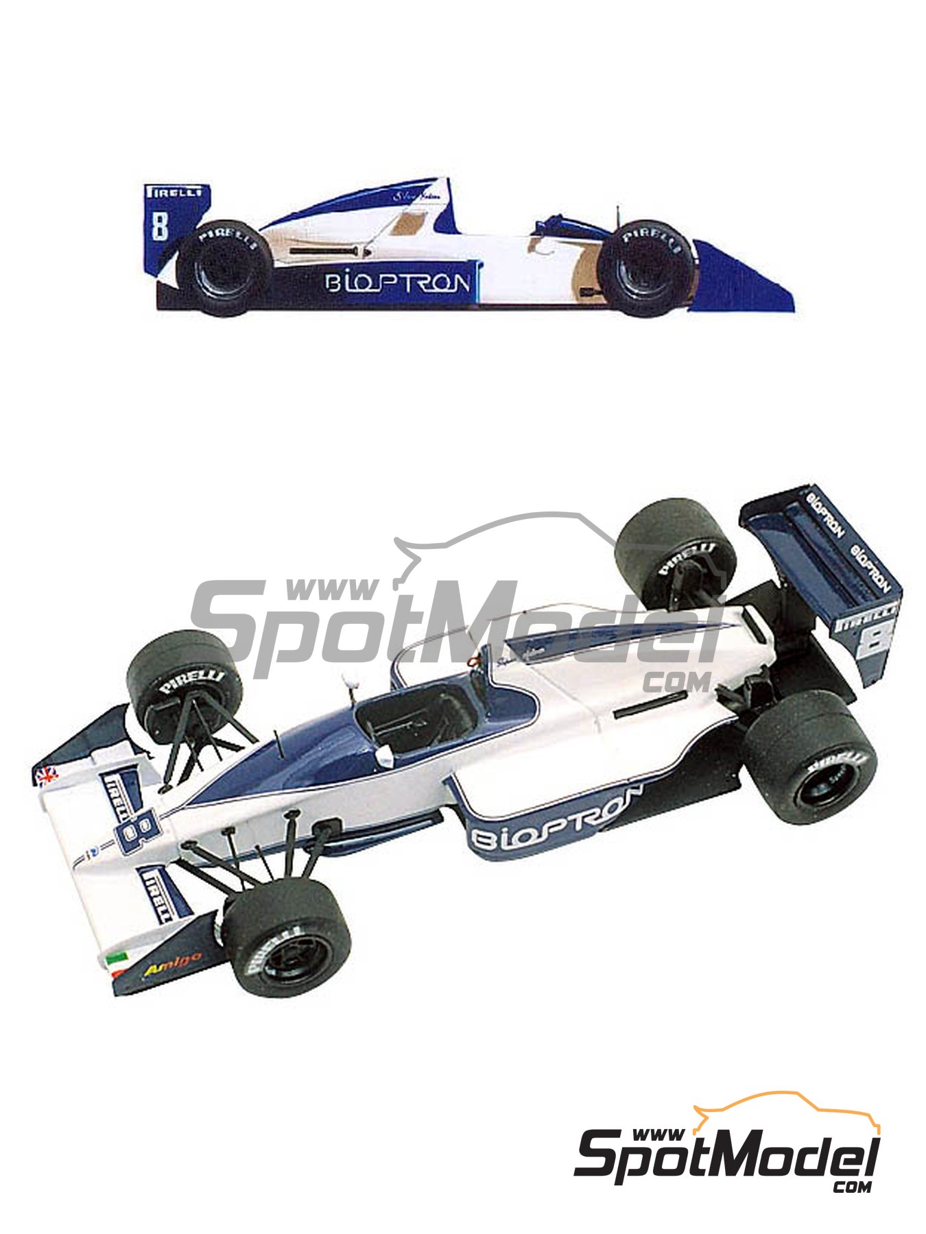 Tameo Kits TMK101: Car scale model kit 1/43 scale - Brabham Judd BT58  Brabham Racing Organisation Team sponsored by Bioptron #7, 8 - Martin  Brundle (GB) - Monaco Formula 1 Grand Prix 1989 (ref. TMK101) | SpotModel